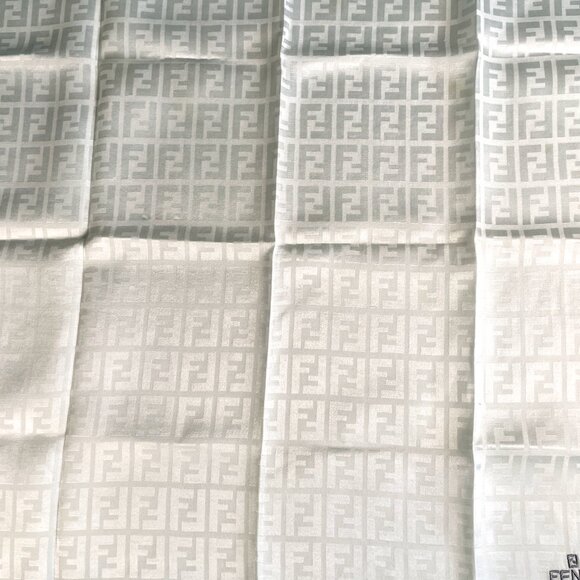 Vintage Fendi Cotton Scarf with Embroidered Logo - Picture 4 of 13